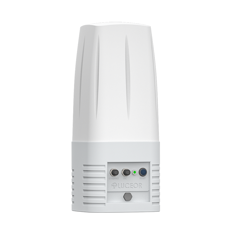 MESH360 front view with connectors and status LED